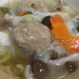 肉団子入りふし麺スープ(*^^*)